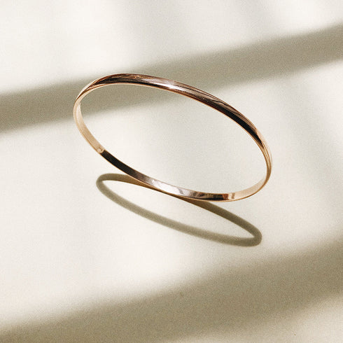 Half Round Bangle in Silver
